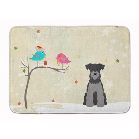 Carolines Treasures Christmas Miniature Schanuzer Black Machine Washable Memory Foam Mat BB2524RUG